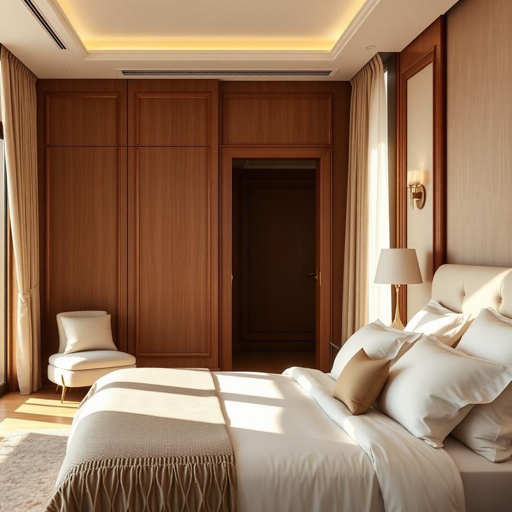 Grand villa interior in warm neutrals